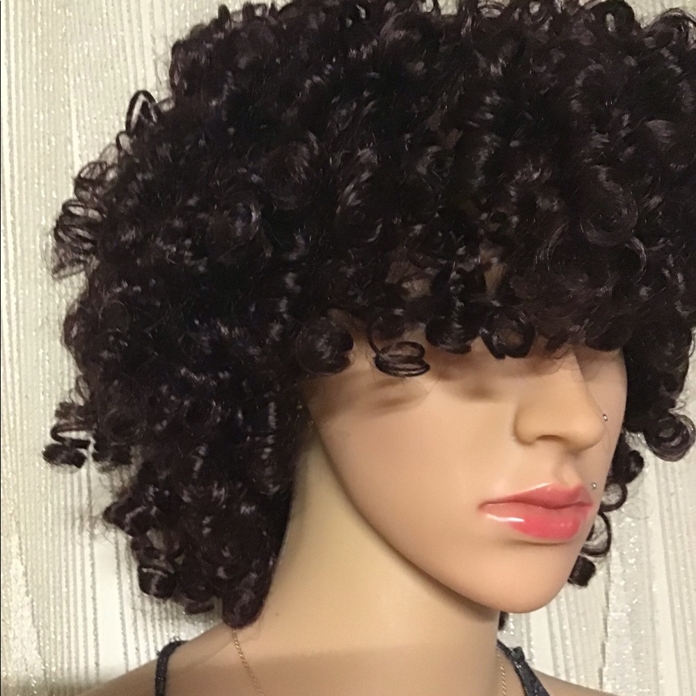 Mines Diamond Synthetic Curly Short Wig Heat Resistant Wig For Women